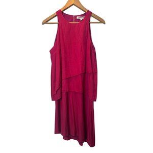 Elizabeth & James Sleeveless Layered High-Low Dress | Size Small | Fuchsia Pink